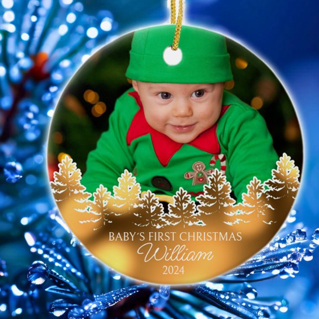 Personalized Baby´s First Christmas Ceramic Ornament (Creator Uploaded)