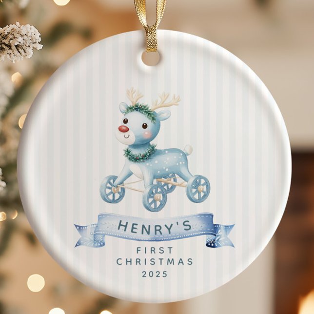 Personalized Baby’s First Christmas Ceramic Ornament (Creator Uploaded)