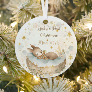 Personalized Baby’s First Christmas Keepsake Metal Ornament