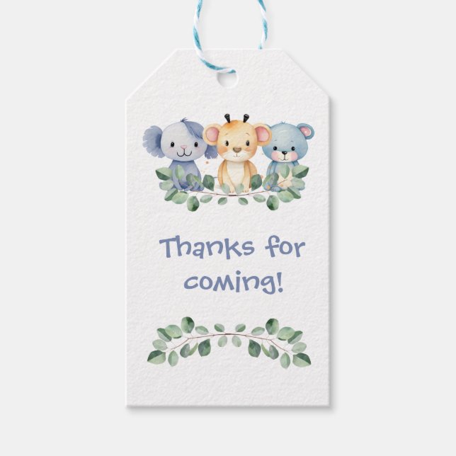 Personalized Baby Safari Animals  Gift Tags (Front)