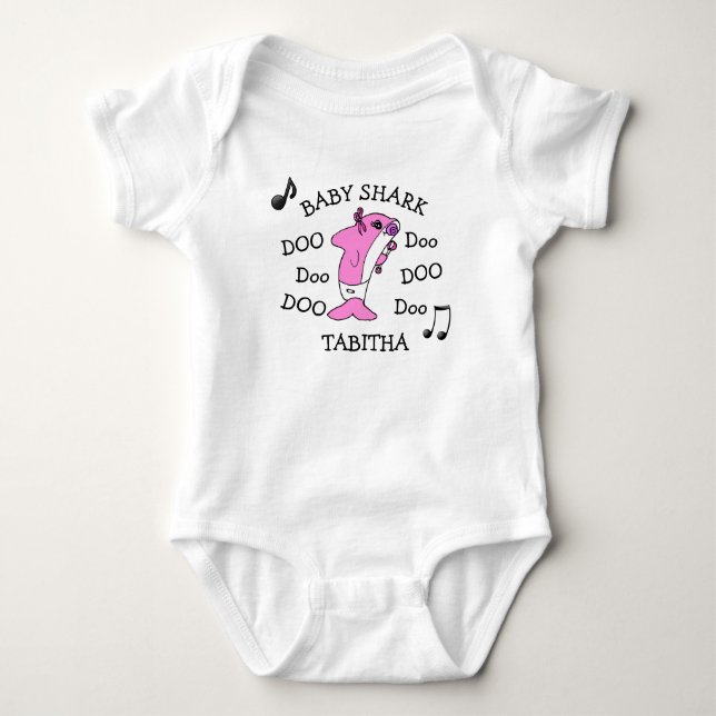 Personalized Baby Shark Baby's Bodysuit (Front)
