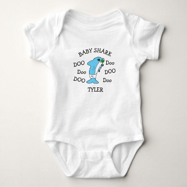 Personalized Baby Shark Baby's Bodysuit (Front)