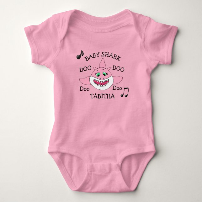 Personalized Baby Shark Baby's Bodysuit (Front)