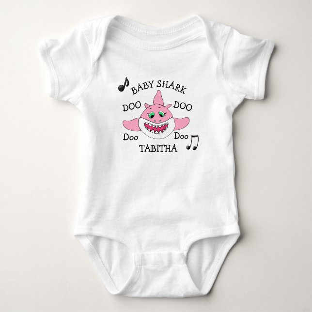 Personalized Baby Shark Baby's Bodysuit (Front)