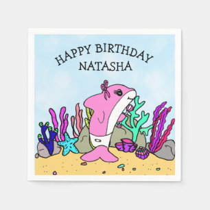 Personalized Baby Shark Birthday Napkin