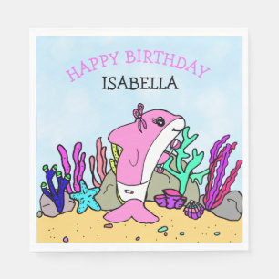 Personalized Baby Shark Birthday Napkin