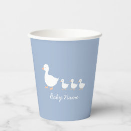 Personalized Baby Shower Blue Duckling Paper Cup