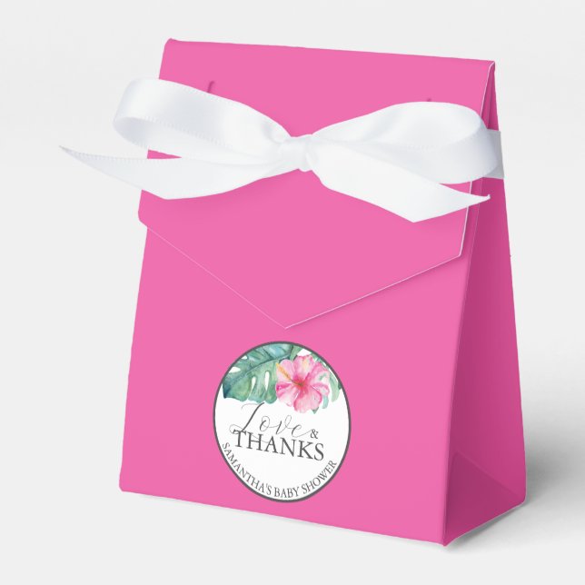 Personalized Baby Shower Favour Boxes Fuchsia (Front Side)