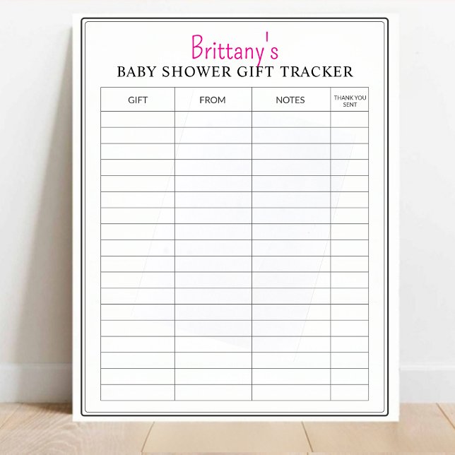 Personalized Baby Shower Gift Log Tracker (Personalized Baby Shower Gift Log Tracker)