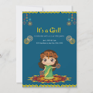 PERSONALIZED BABY SHOWER GIRL HOLIDAY CARD