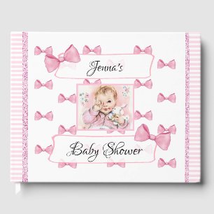 Personalized Baby Shower Guest Book Pink