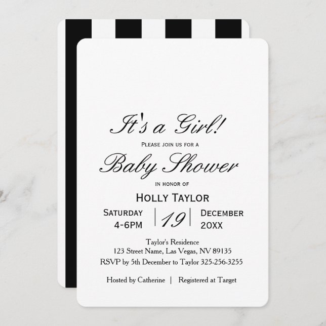 Personalized Baby Shower Invitation (Front/Back)