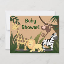 Personalized Baby Shower Invites, Jungle Animals