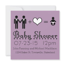 Personalized Baby Shower Modern Icon Dad and Dad
