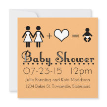 Personalized Baby Shower Modern Icon Mom and Mom