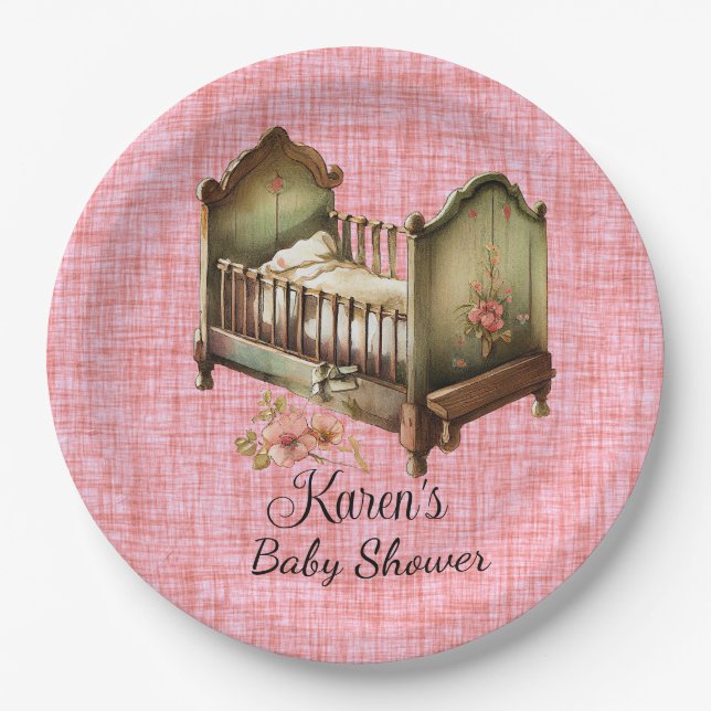 Personalized Baby Shower  Paper Plate (Front)