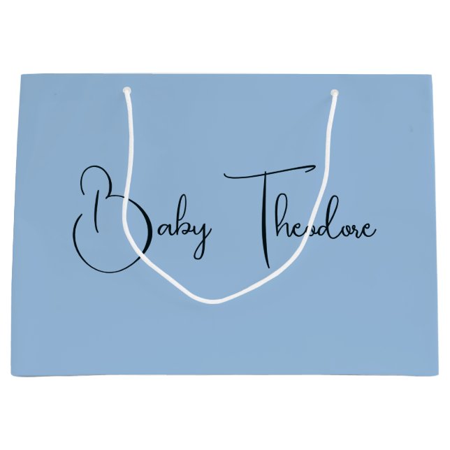 Personalized Baby Shower Party Favour Boy Girl Large Gift Bag (Front)
