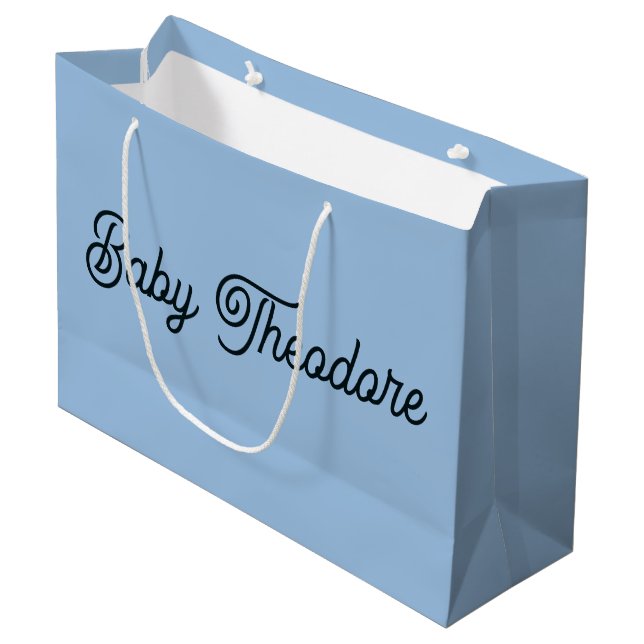 Personalized Baby Shower Party Favour Boy Girl Large Gift Bag (Front Angled)