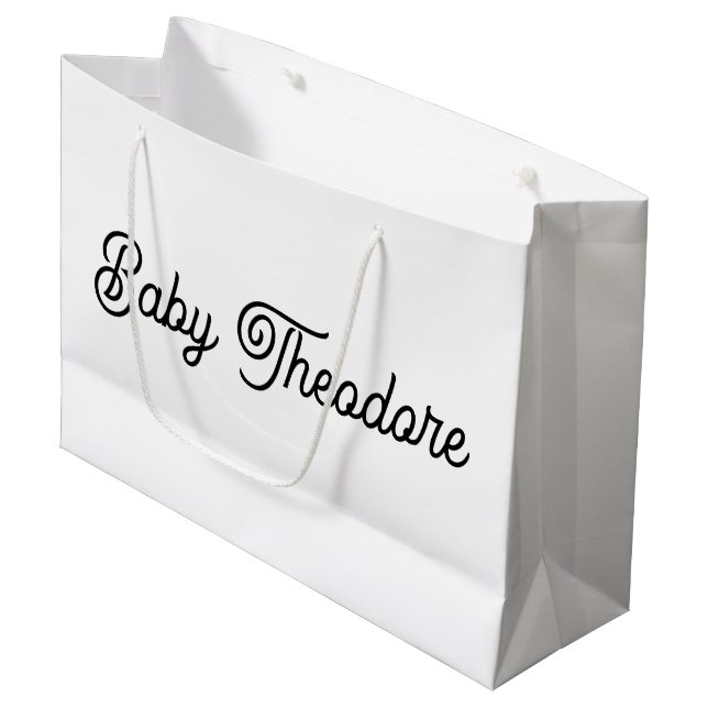 Personalized Baby Shower Party Favour Boy Girl Large Gift Bag (Front Angled)
