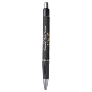 Personalized Baby Shower Pens - Black and Gold