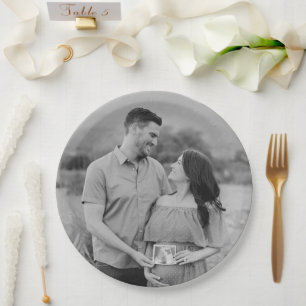 Personalized Baby Shower Photo Paper Plates