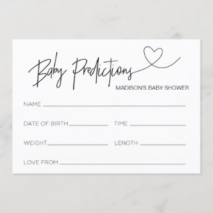 Personalized Baby Shower Prediction Cards