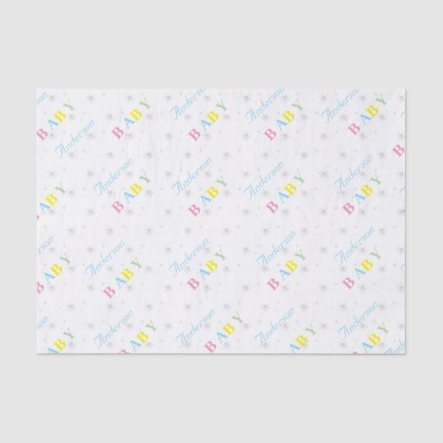 Personalized Baby Shower Tissue Paper (Front)