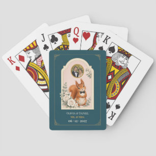 Personalized Baby Squirrel Wedding Favour Photo Playing Cards