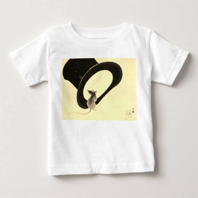 PERSONALIZED BABY T-SHIRT MOUSE WITH TOP HAT (Front)