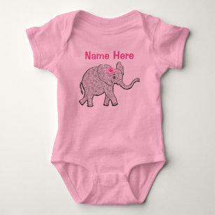 pink elephant baby clothes