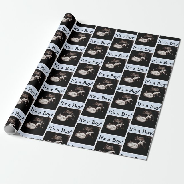 Personalized Baby Ultrasound Baby Shower  Wrapping Paper (Unrolled)