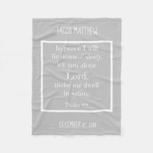 Personalized Baby, w Nighttime Prayer (Psalm 4:8) Fleece Blanket