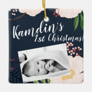 Personalized Baby XMAS Ornament Baby Pink Cosmos o
