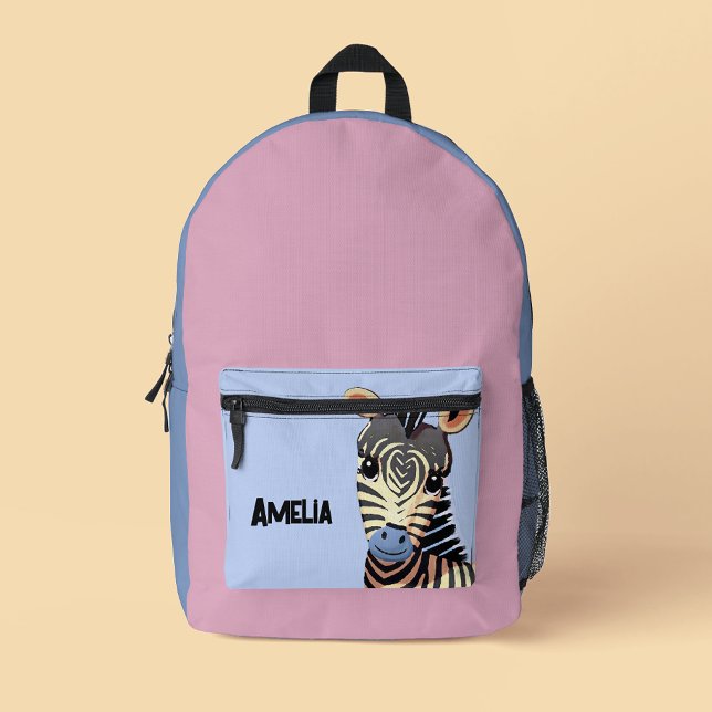 Personalized Baby Zebra Printed Backpack (Creator Uploaded)