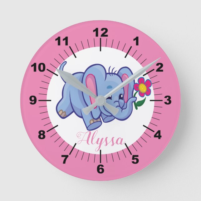 Personalized Baby Zebra Square Wall Clock (Front)