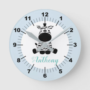 Personalized Baby Zebra Square Wall Clock