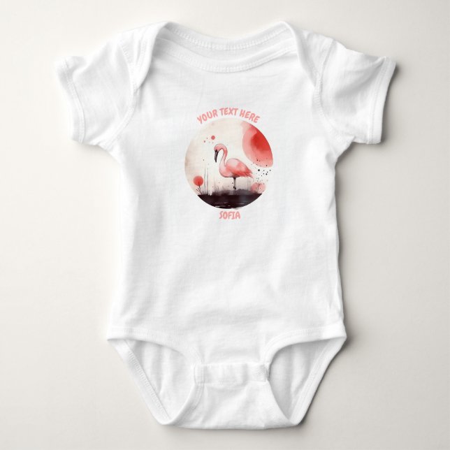 Personalized BabyFlamingo bodysuit (Front)