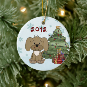 Personalized Baby's 1st Christmas Dog Ornament