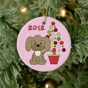 Personalized Baby's 1st Christmas Dog Ornament