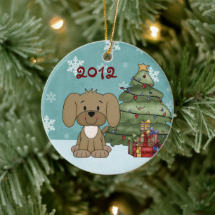 Personalized Baby's 1st Christmas Dog Ornament