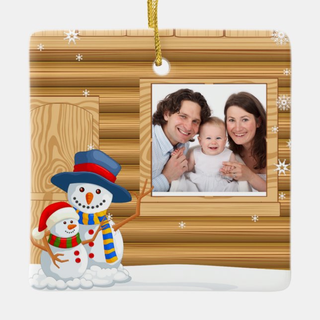 Personalized Baby's Christmas Photo Ornament (Front)