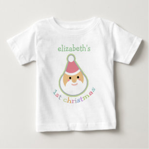 Personalized Baby's First Christmas Baby T-Shirt