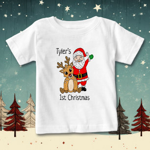 Personalized Baby's First Christmas Baby T-Shirt