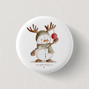 Personalized Baby's First Christmas Bodysuit 1 Inch Round Button