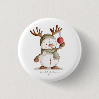 Personalized Baby's First Christmas Bodysuit 1 Inch Round Button