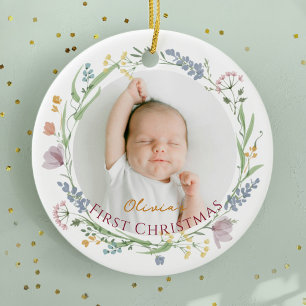 Personalized Baby's First Christmas Ceramic Ornament