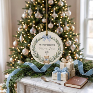 Personalized Baby's First Christmas Ceramic Ornament