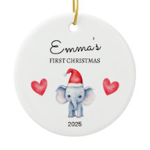 Personalized Baby's First Christmas, Elephant Gift