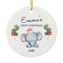 Personalized Baby's First Christmas, Elephant Gift