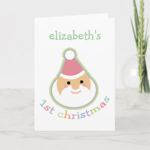 Personalized Baby's First Christmas Holiday Card